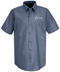 Short Sleeve Stripe Work Shirt 